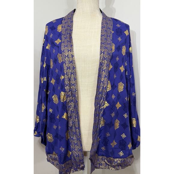NEW Torrid Disney Aladdin Rug Print Satin Kimono Open Front Top Jacket Size 0/00 - Picture 1 of 3